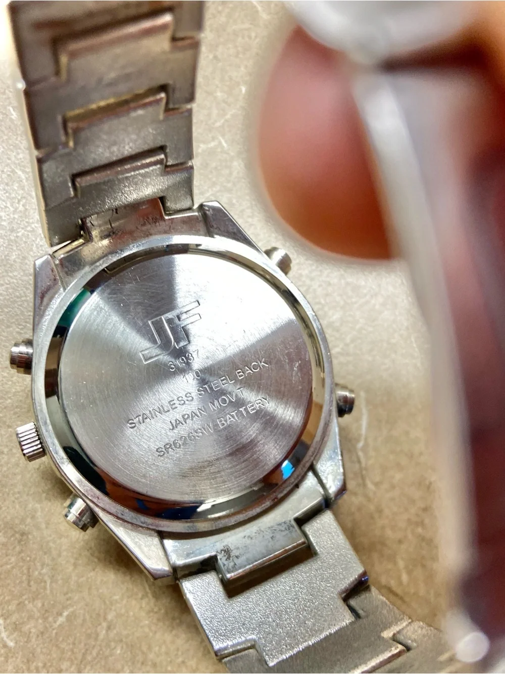 JF Orange Dial Stainless Steel Watch